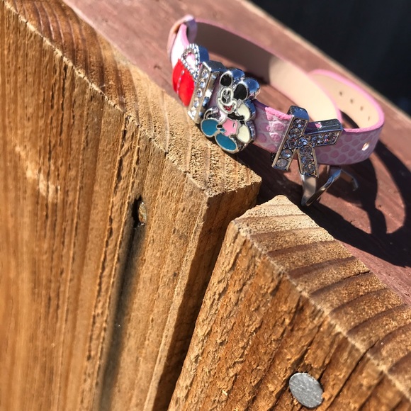 Jewelry - Mickey Rhinestone Charm Bracelet Pink